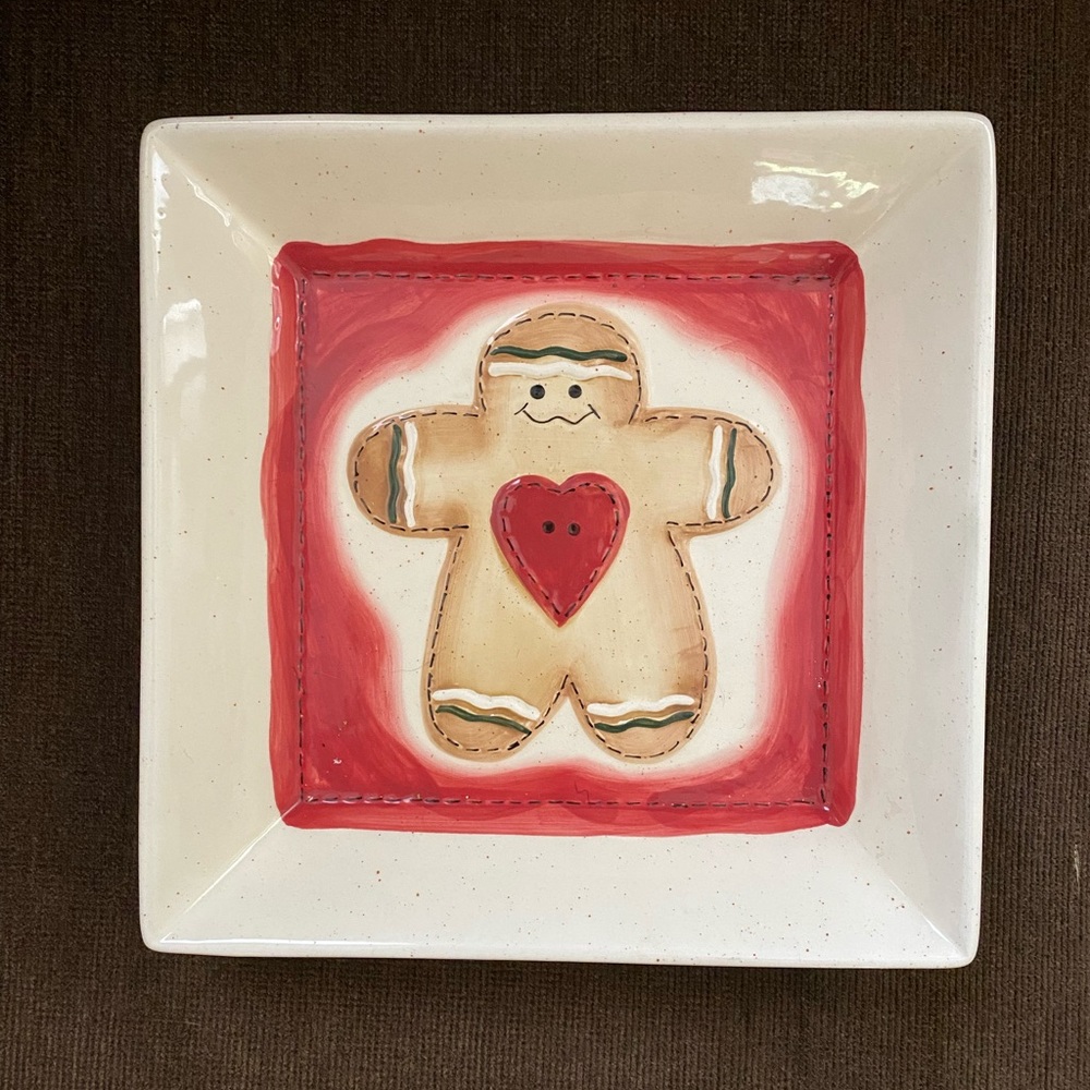 Gingerbread Man Square Plate